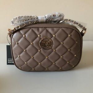 Badgley Mischka Quilted Studded Camera Bag